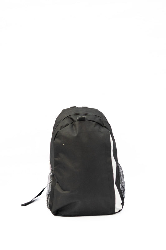 Black backpack on a white background

