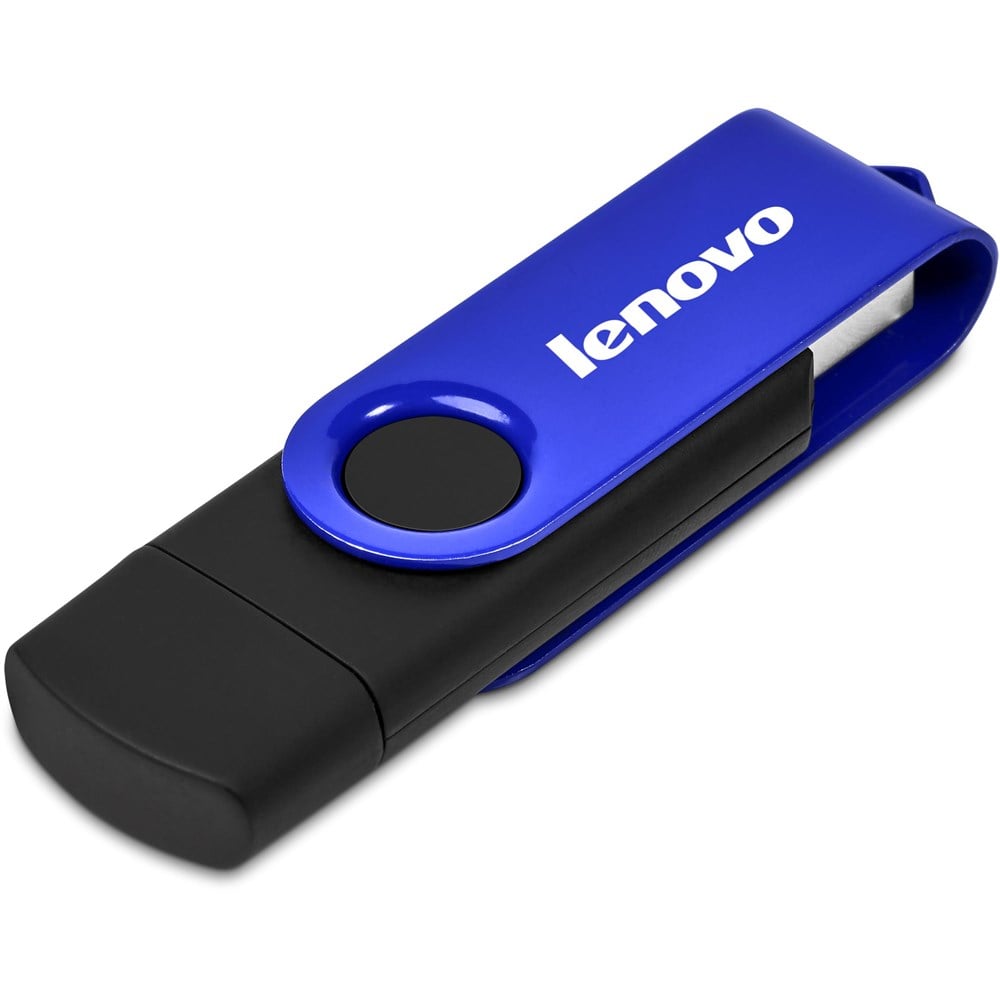 Shuffle Gyro Black Flash Drive – 8GB - Blue