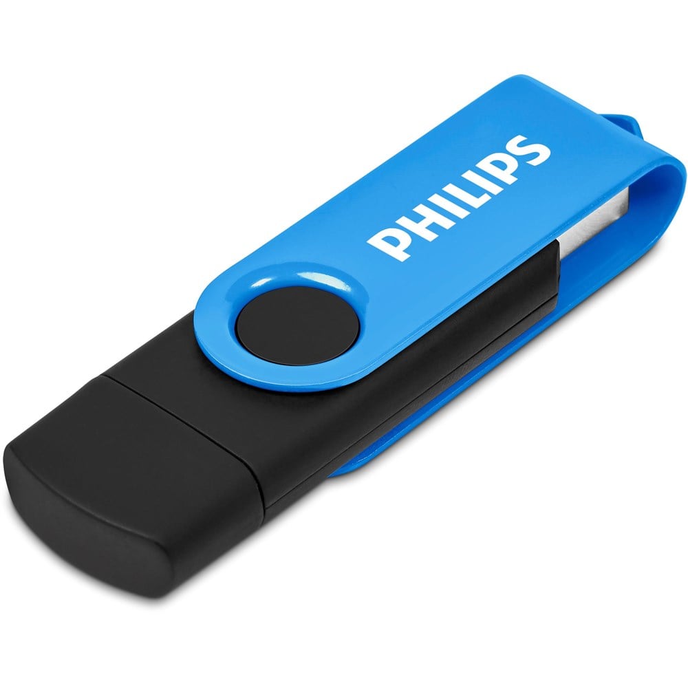 Shuffle Gyro Black Flash Drive – 8GB - Cyan