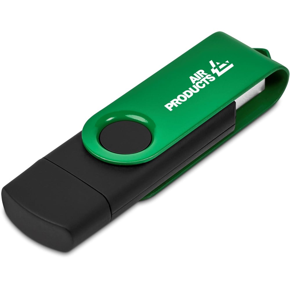 Shuffle Gyro Black Flash Drive – 8GB - Green