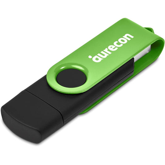 Shuffle Gyro Black Flash Drive – 8GB - Lime