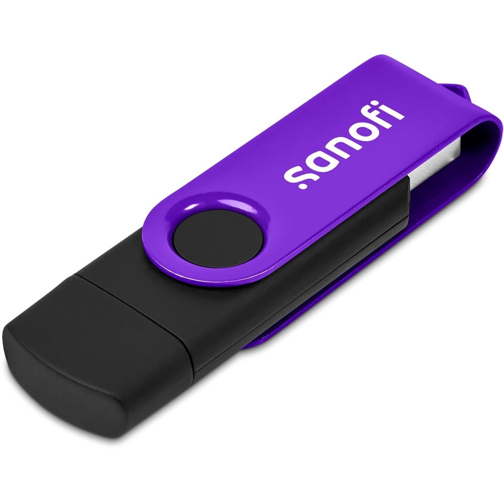 Shuffle Gyro Black Flash Drive – 8GB - Purple