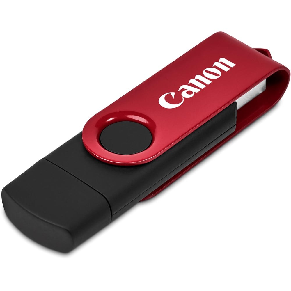 Shuffle Gyro Black Flash Drive – 8GB - Red
