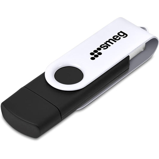 Shuffle Gyro Black Flash Drive – 8GB - Solid White