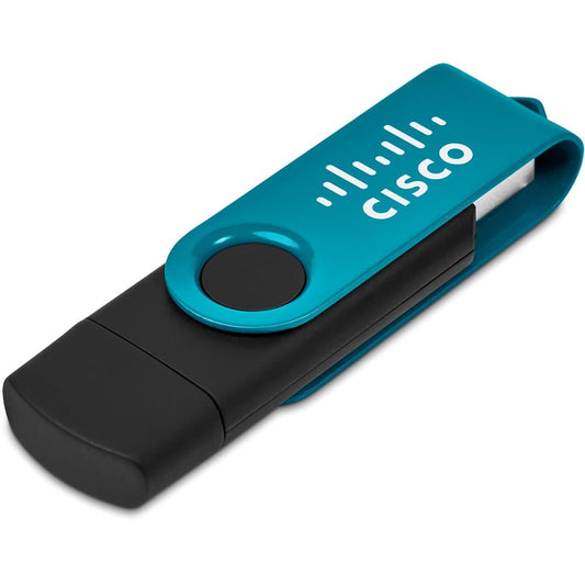 Shuffle Gyro Black Flash Drive – 8GB - Turquoise