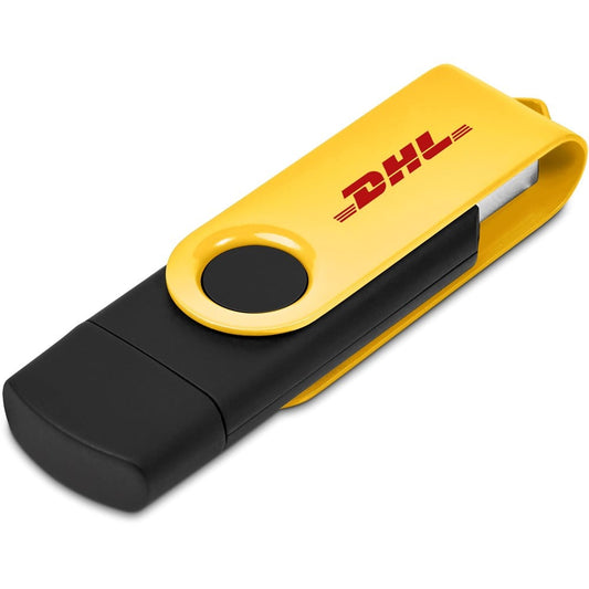 Shuffle Gyro Black Flash Drive – 8GB - Yellow
