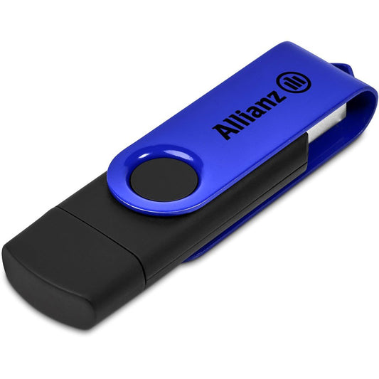 Shuffle Gyro Black Flash Drive – 32GB - Blue