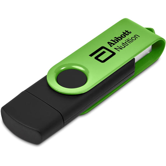 Shuffle Gyro Black Flash Drive – 32GB - Lime