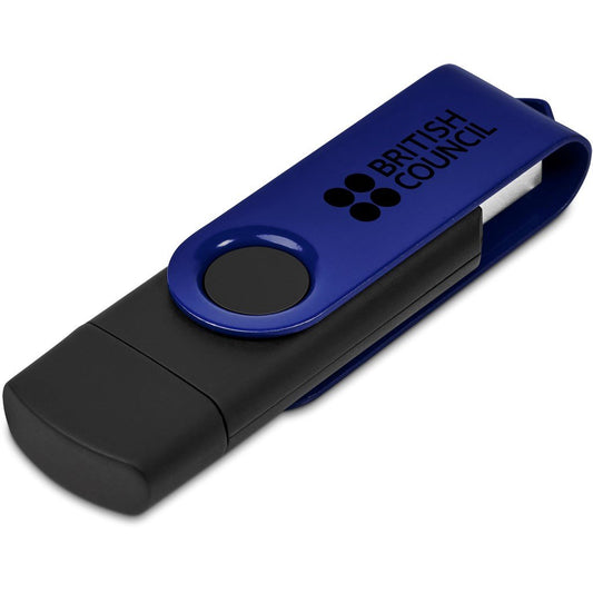 Shuffle Gyro Black Flash Drive – 32GB - Navy