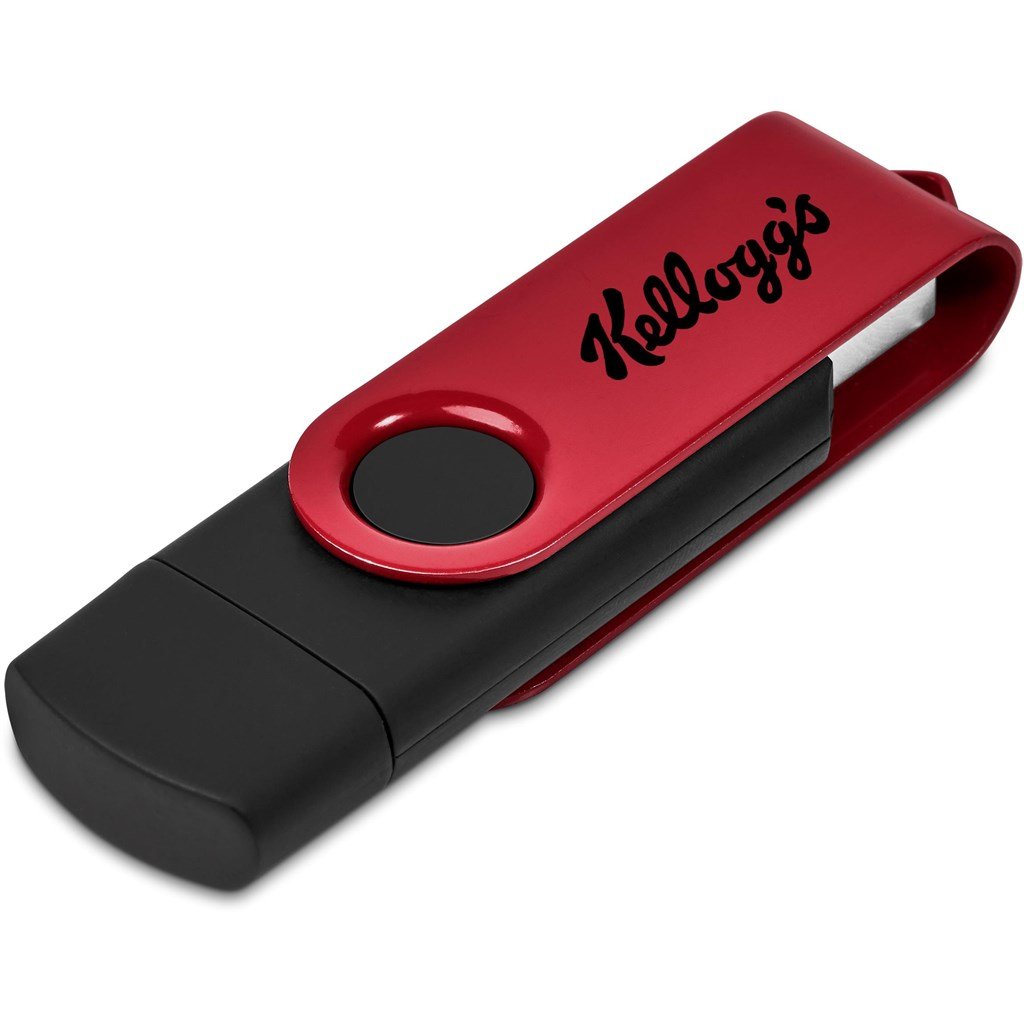 Shuffle Gyro Black Flash Drive – 32GB - Red