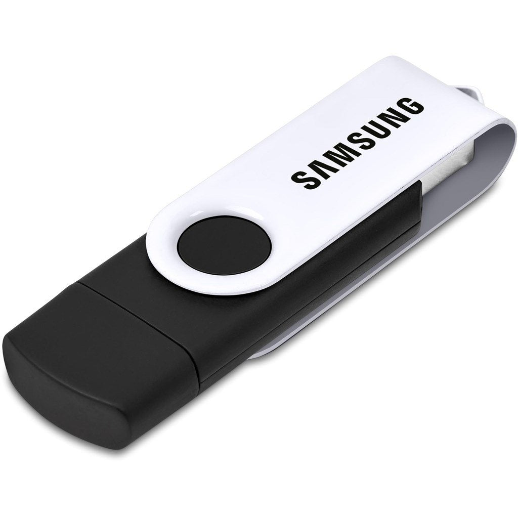 Shuffle Gyro Black Flash Drive – 32GB - Solid White