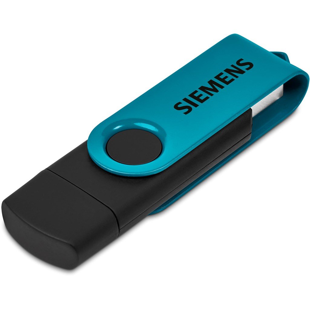 Shuffle Gyro Black Flash Drive – 32GB - Turquoise