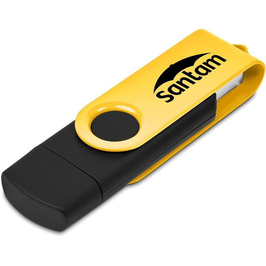 Shuffle Gyro Black Flash Drive – 32GB - Yellow