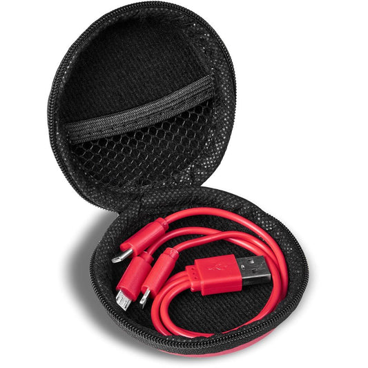 Sammy Tri-Cable in EVA Case - Red