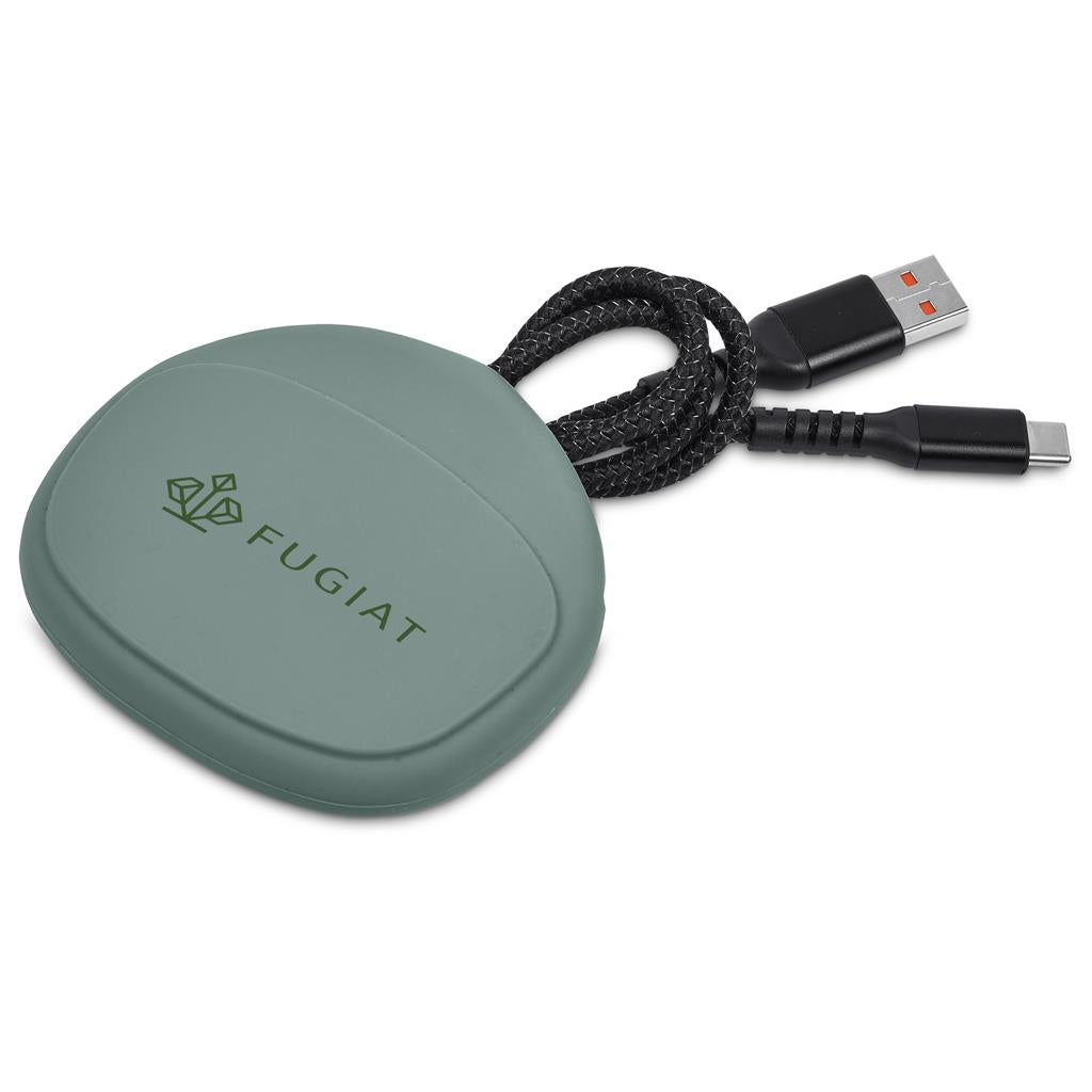 Green wireless earbuds case with strap