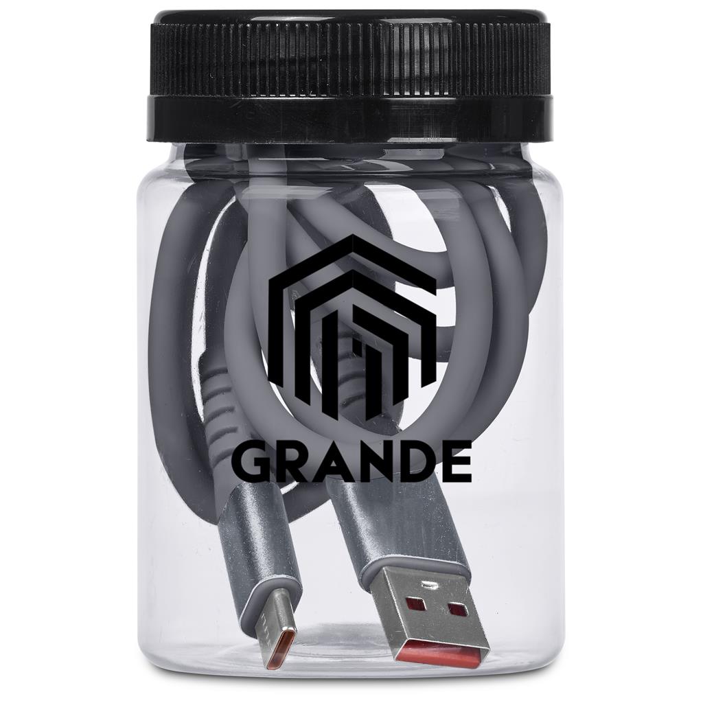 Altitude Capsit Fast Charge USB-A to Type-C Charging  Cable in Jar