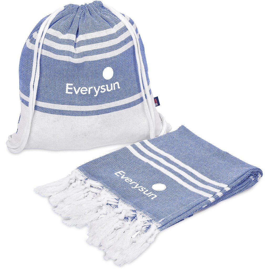 US Basic Santa Cruz Cotton-Rich Beach Towel & Drawstring Bag