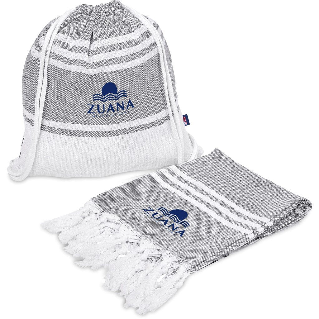 US Basic Santa Cruz Cotton-Rich Beach Towel & Drawstring Bag