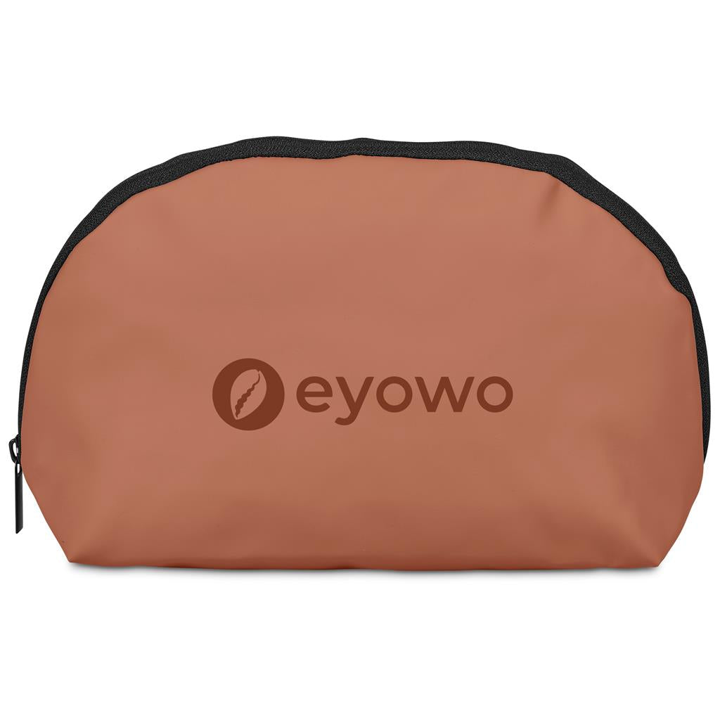 Brown pouch with 'eyowo' logo on a white background

