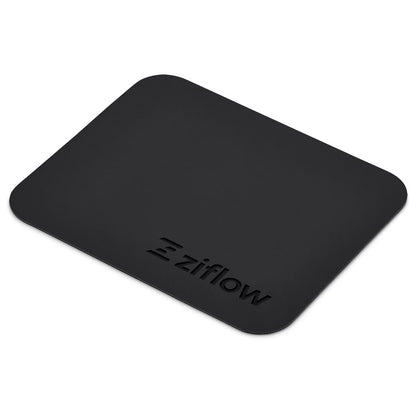 Black mouse pad on a white background

