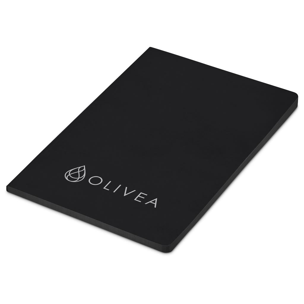 Plain black notebook for sports training