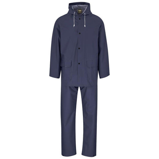 Light Hurricane Rubberised Polyester/PVC Rainsuit - Navy