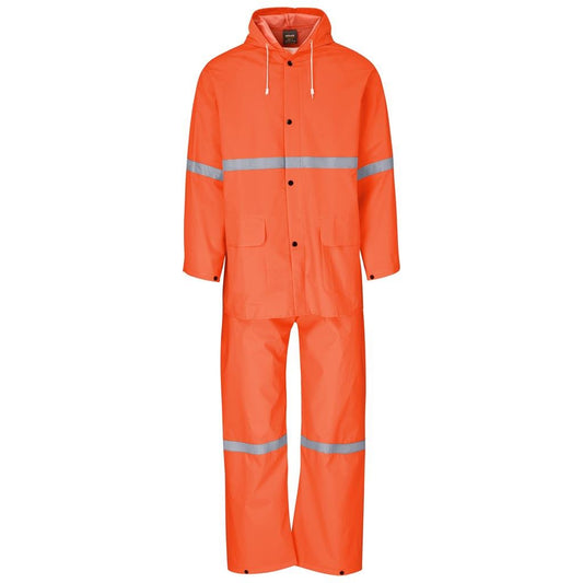 Light Duty Tornado  Hi-Viz Reflective  Rubberised Rainsuit - Orange